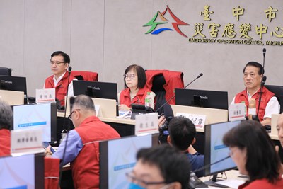 台中市政府今-26-日9時將水災應變中心提升至二級開設