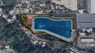 New Zhongxingling Regulating Pond Project, part of the expanded irrigation service system in the Xinshe area entrusted to the city government by the Irrigation Agency of the Ministry of Agriculture