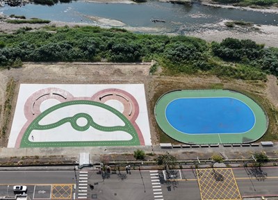 大里十九甲-頭汴坑溪高灘地活動廣場-空拍俯視圖